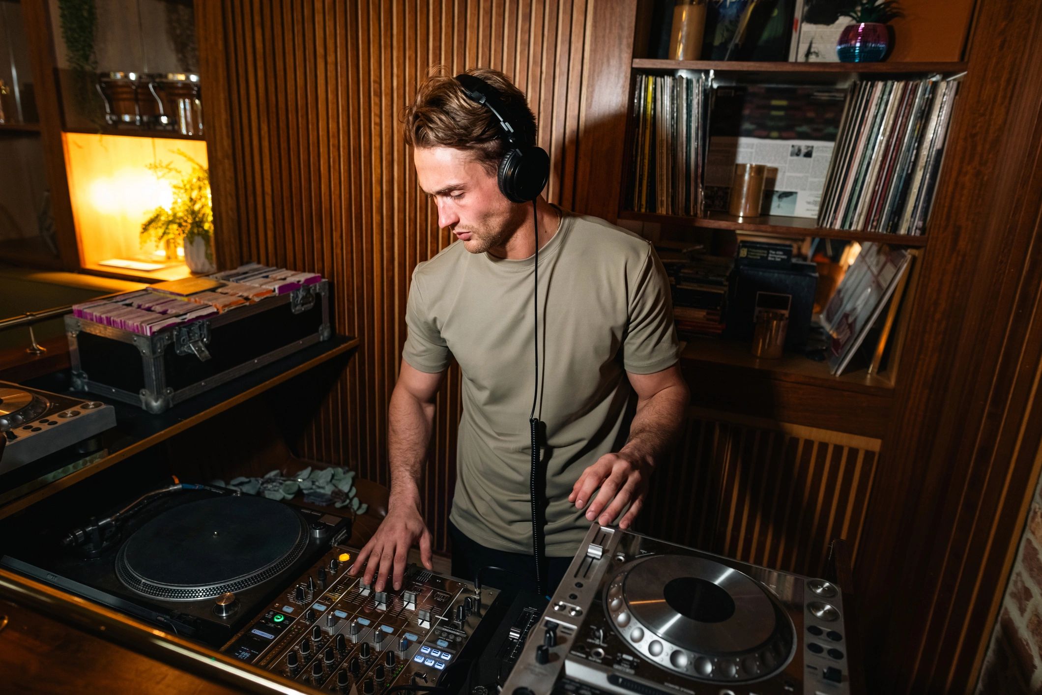DJ mixing music at an event